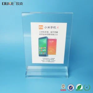 Kub muag ntsug 5 x 7 Acrylic cov lus piav tes tuav tseg