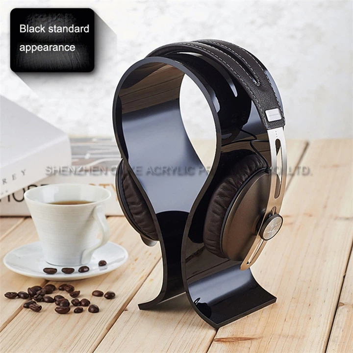 Wholesale Black And Transparent Headset Hanger Acrylic Headphone Display