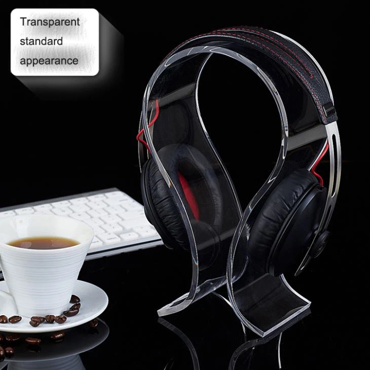 Wholesale Black And Transparent Headset Hanger Acrylic Headphone Display