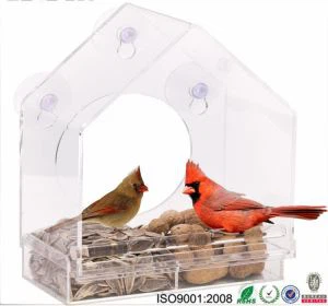 Custom Amazon Hot Sale Garden Tsiaj qus Acrylic qhov rais Noog Feeders Uk