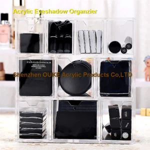 Ntshiab Acrylic Eyeshadow Case Kub Muag Acrylic Beauty Nrog