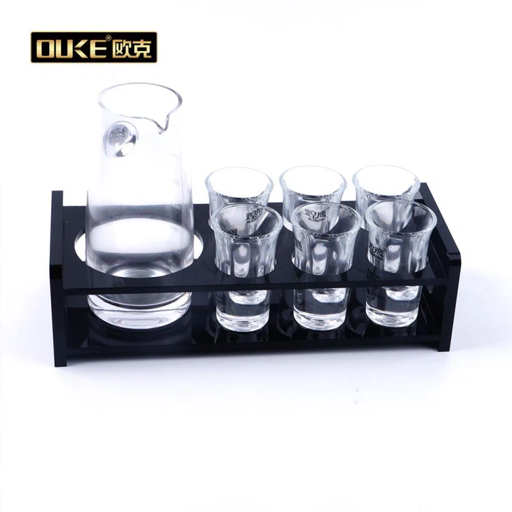 6 Round Holes Shot Glass With Acrylic Holder