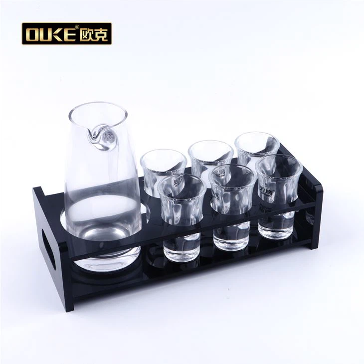 6 Round Holes Shot Glass With Acrylic Holder